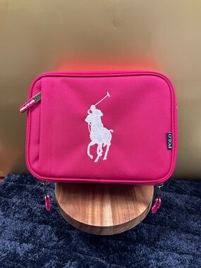 Ralph Lauren Polo Hot Pink Toiletry Pouch with White Pony
